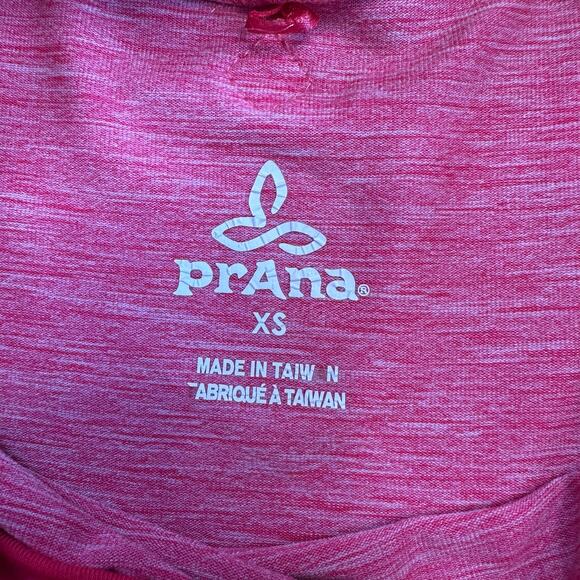 Prana Pink Funnel Neck Pullover Active Ember Top Womens XS Long Sleeve Slim Fit - Picture 8 of 8